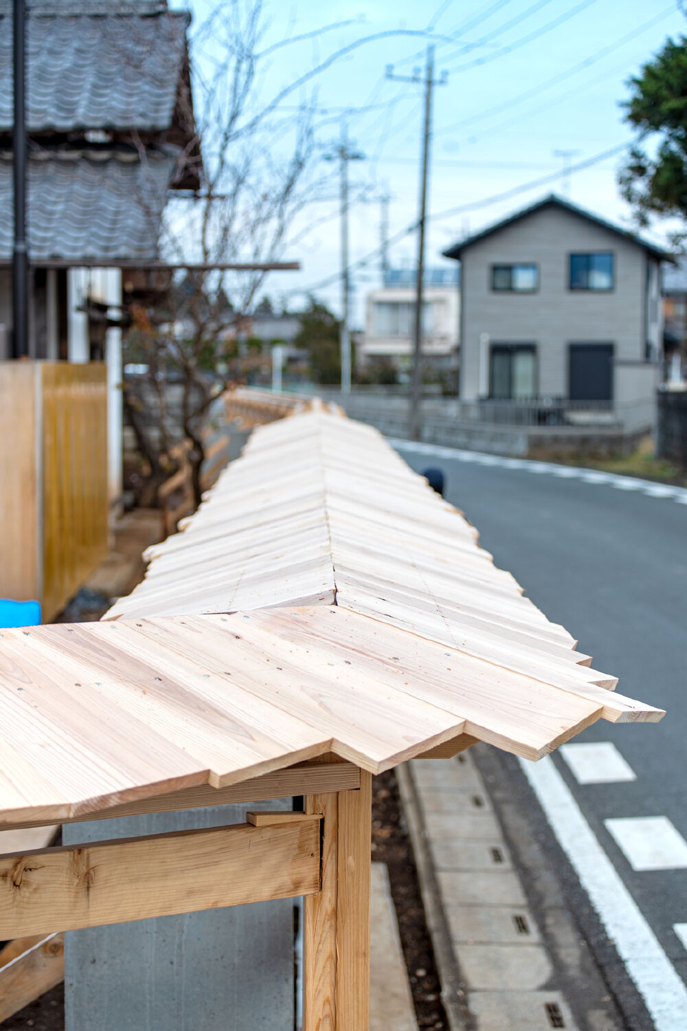 比企郡鳩山町　木の塀