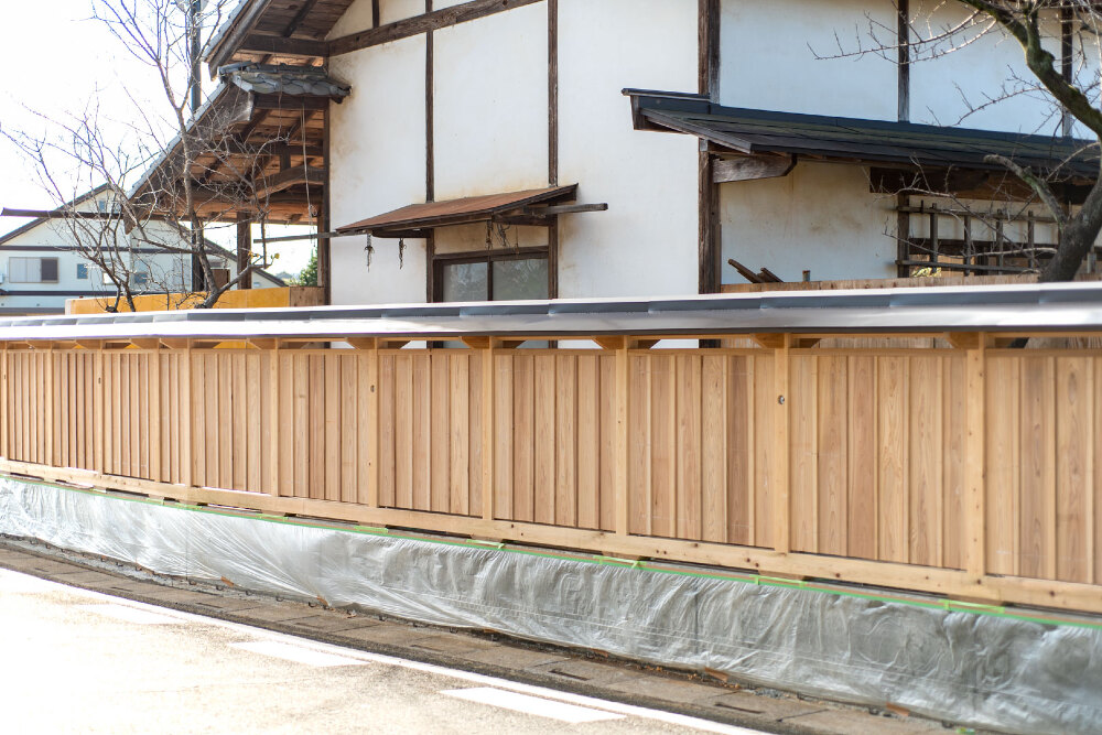 比企郡鳩山町　木の塀