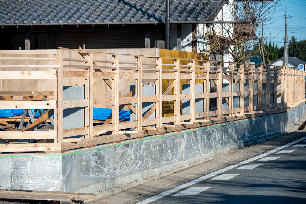 比企郡鳩山町　木の塀