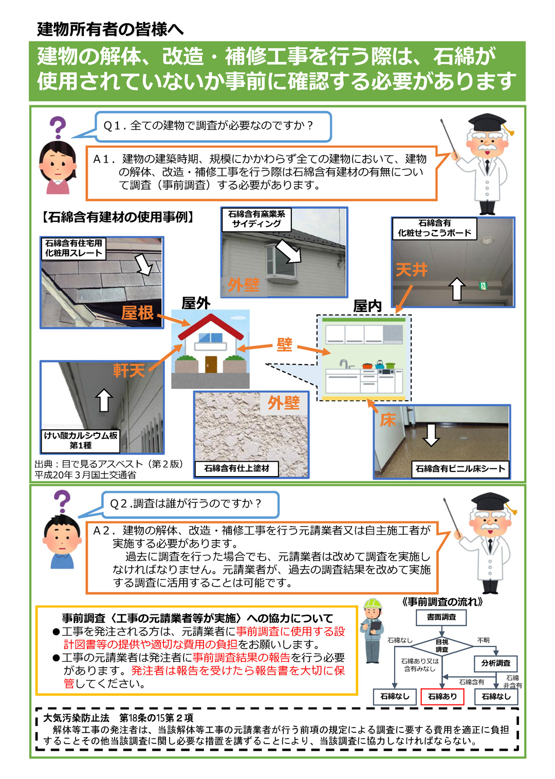 アスベスト（石綿）事前調査報告義務　坂戸市